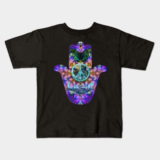 Hand of Fatima,  Purple Kids T-Shirt by Dream and Design